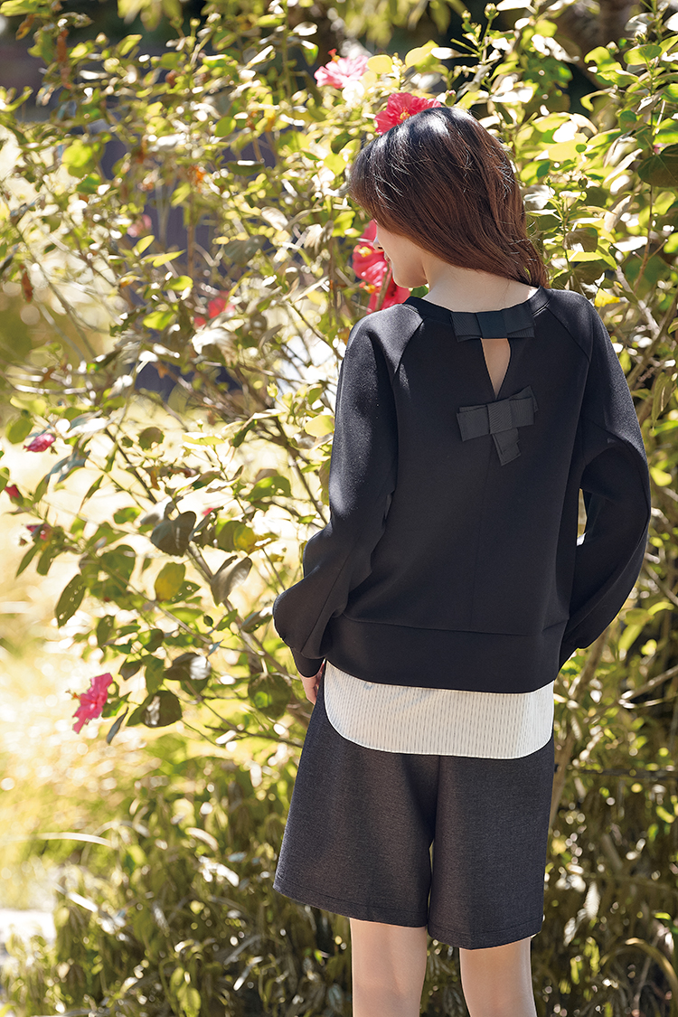 DITA質感花灰西裝五分短褲