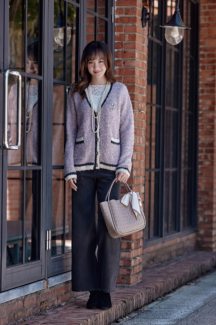 DITA個性蝴蝶印花牛仔寬褲