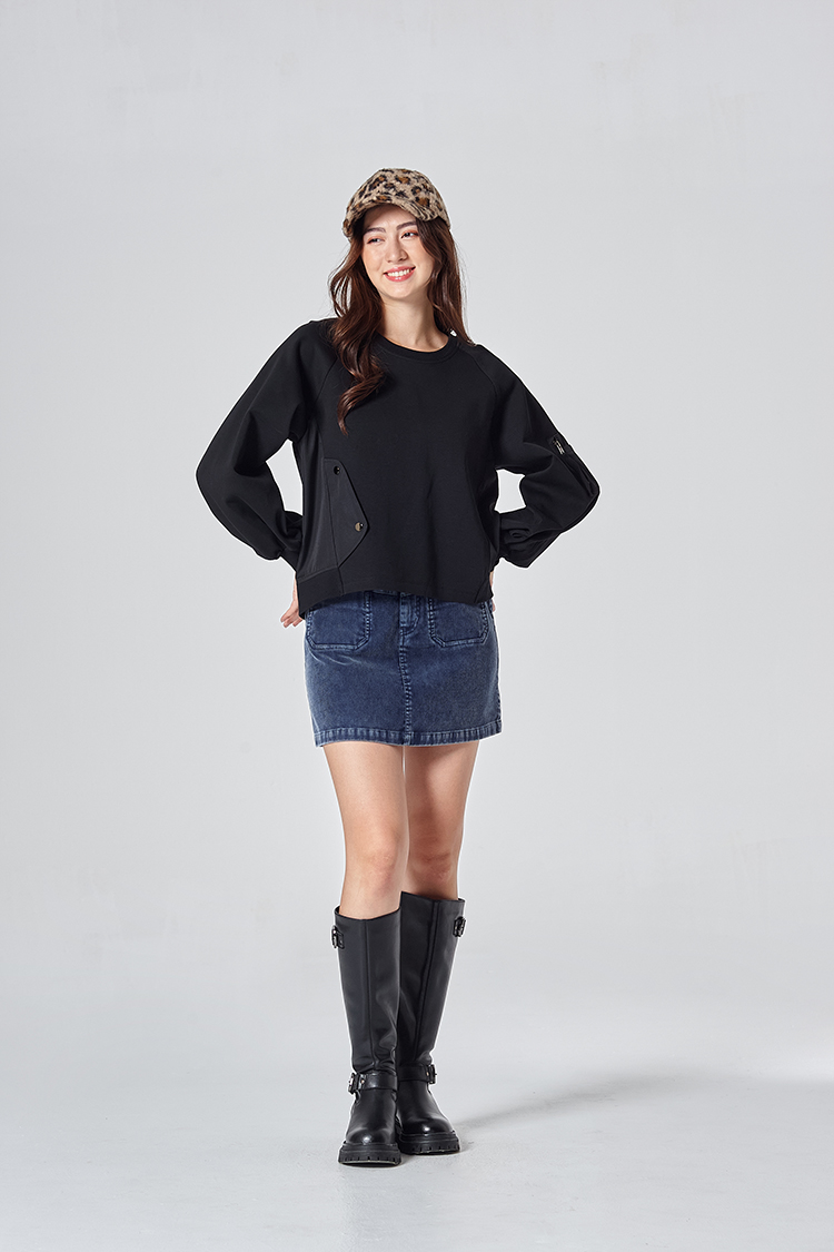 DITA甜酷感剪接A字短裙