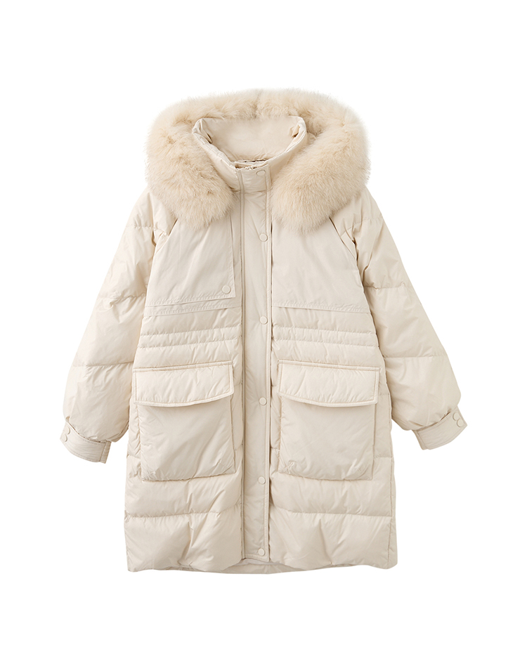 DITA保暖長版收腰羽絨外套