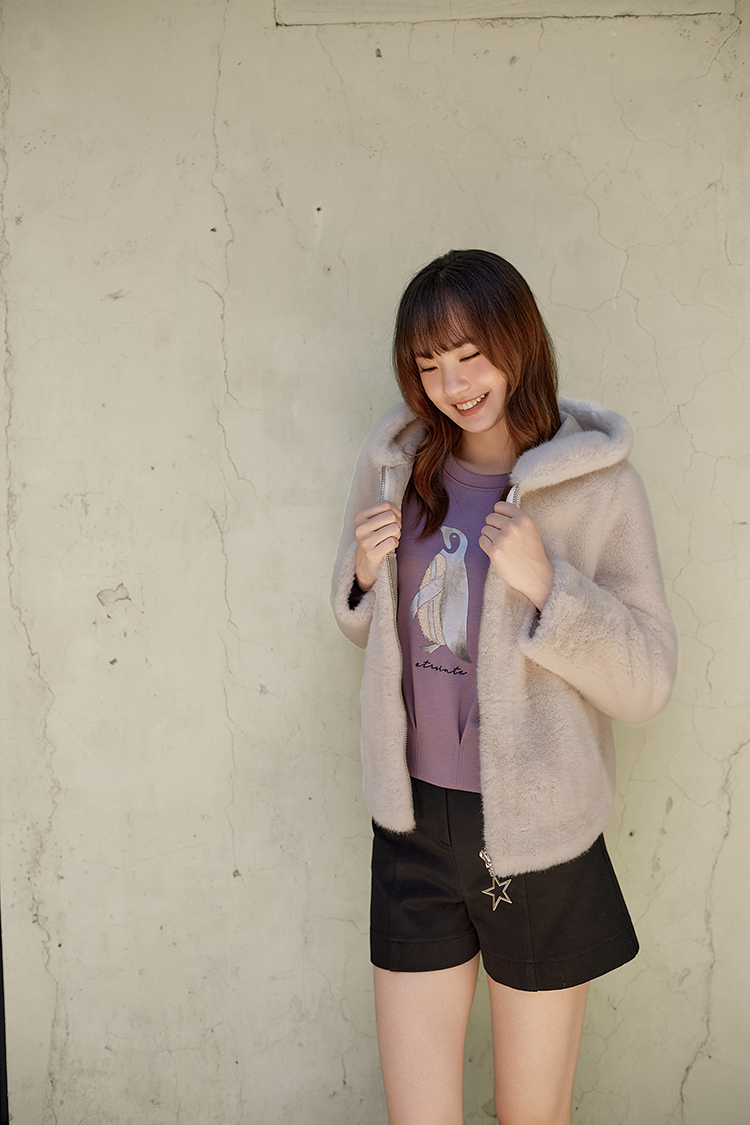 DITA輕奢感短版毛草外套