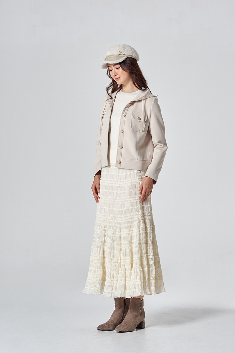 DITA優雅扣式短版皮革外套