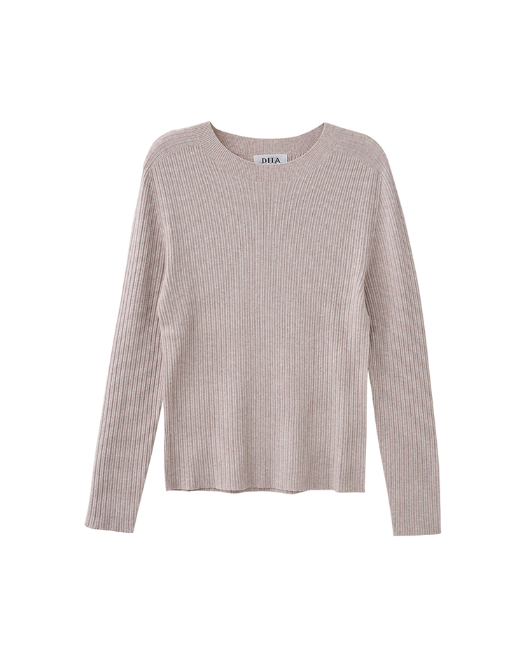 DITA修身一體成形針織上衣