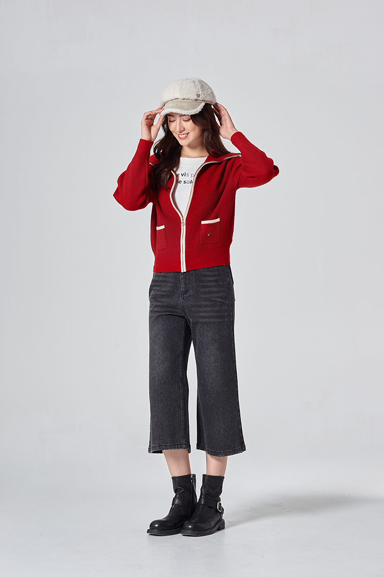 DITA韓系大領片針織外套