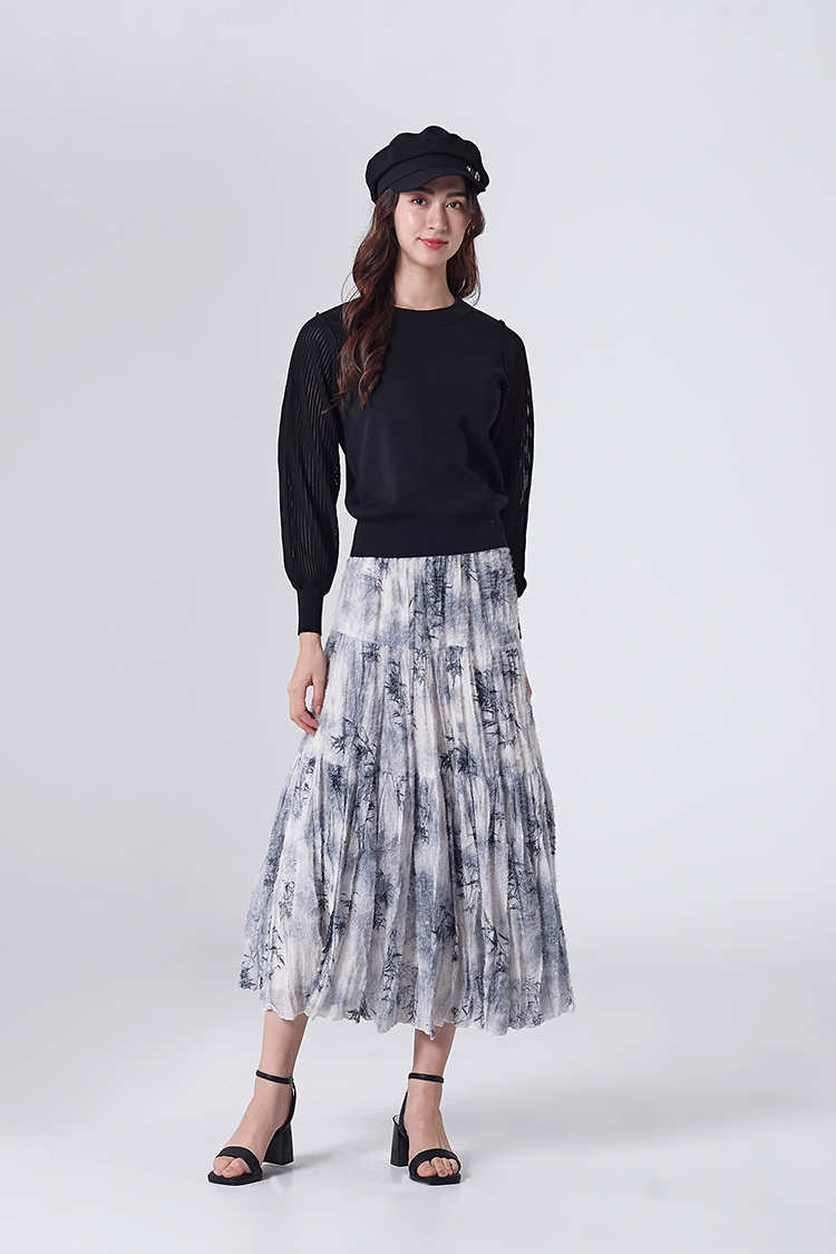 DITA浪漫氛圍印花皺皺蛋糕裙