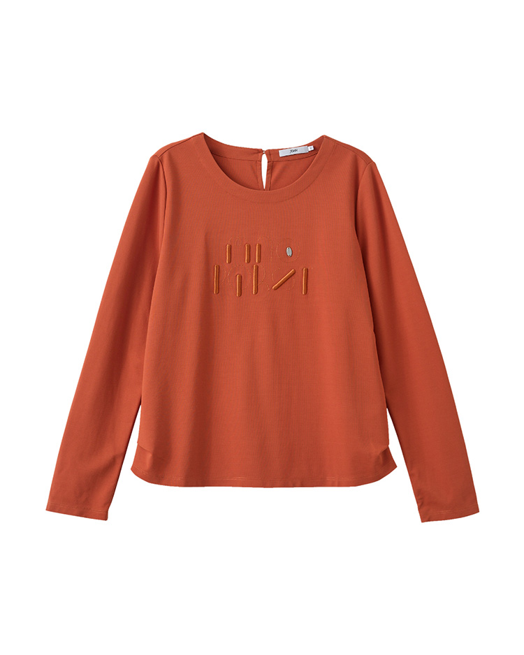 JOAN立體電繡解構標語T恤