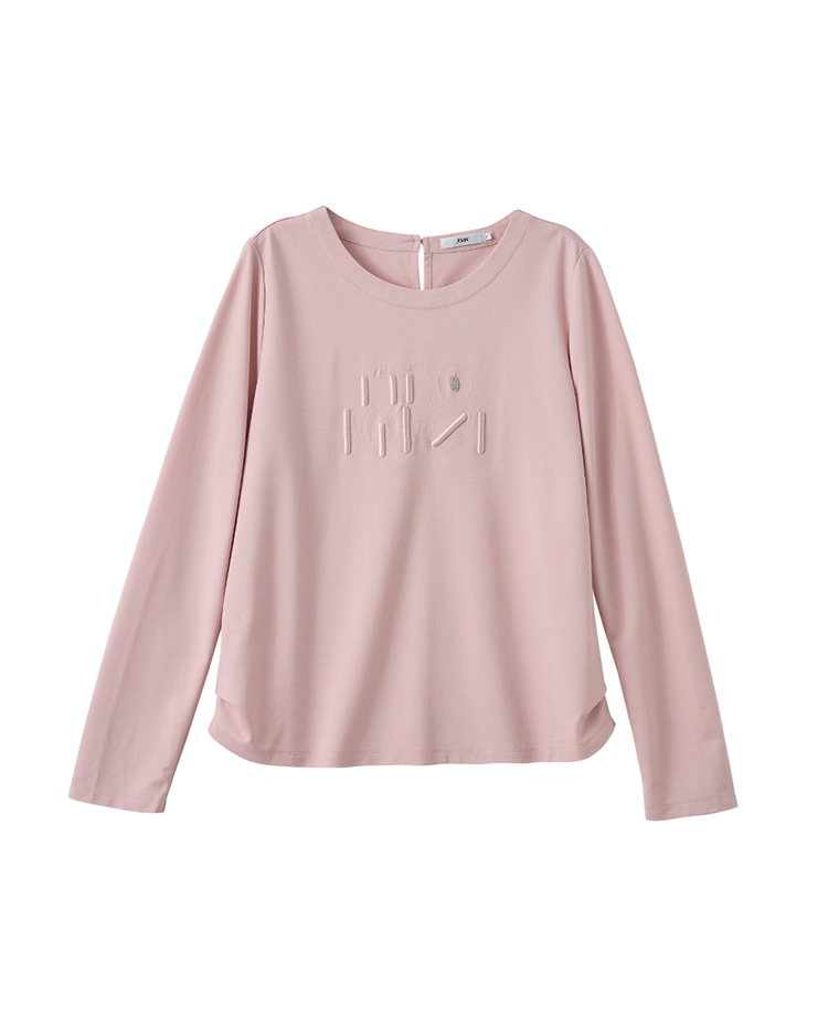 JOAN立體電繡解構標語T恤