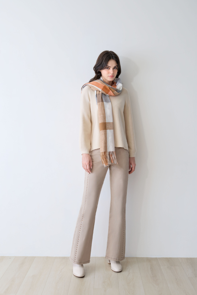 JOAN跳色打劫車線9分喇叭褲