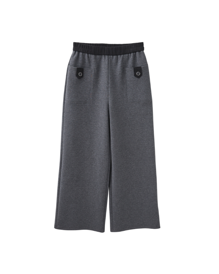 JOAN高彈舒適配色寬版長褲