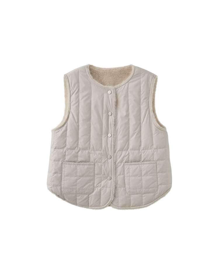 JOAN雙面溫暖仿皮草羽絨背心