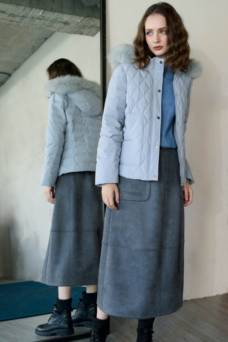 JOAN真狐狸毛領短版與絨外套