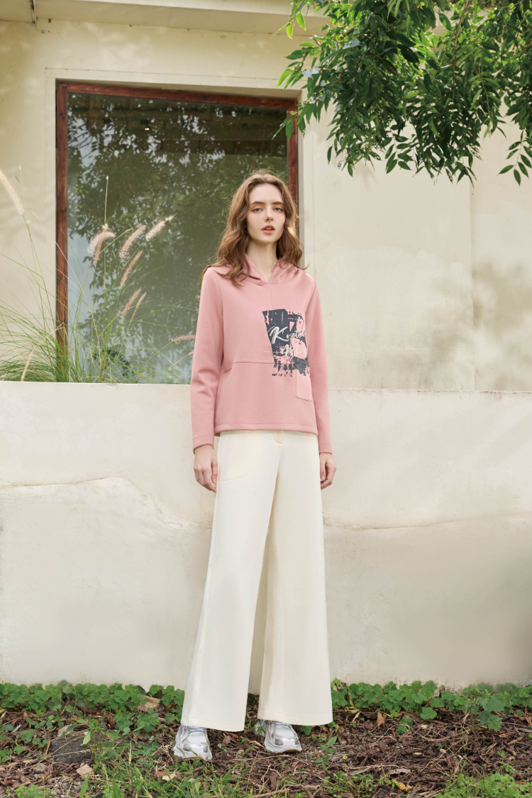 JOAN個性藝術圖騰印花連帽上衣