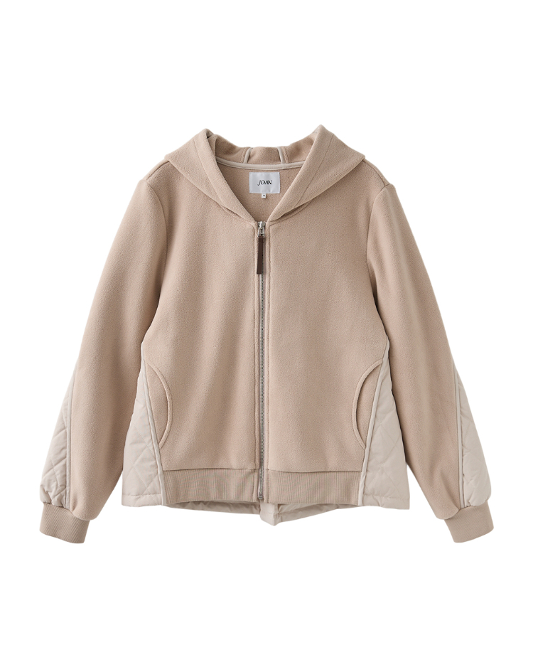 JOAN柔軟刷毛拼接绗棉外套