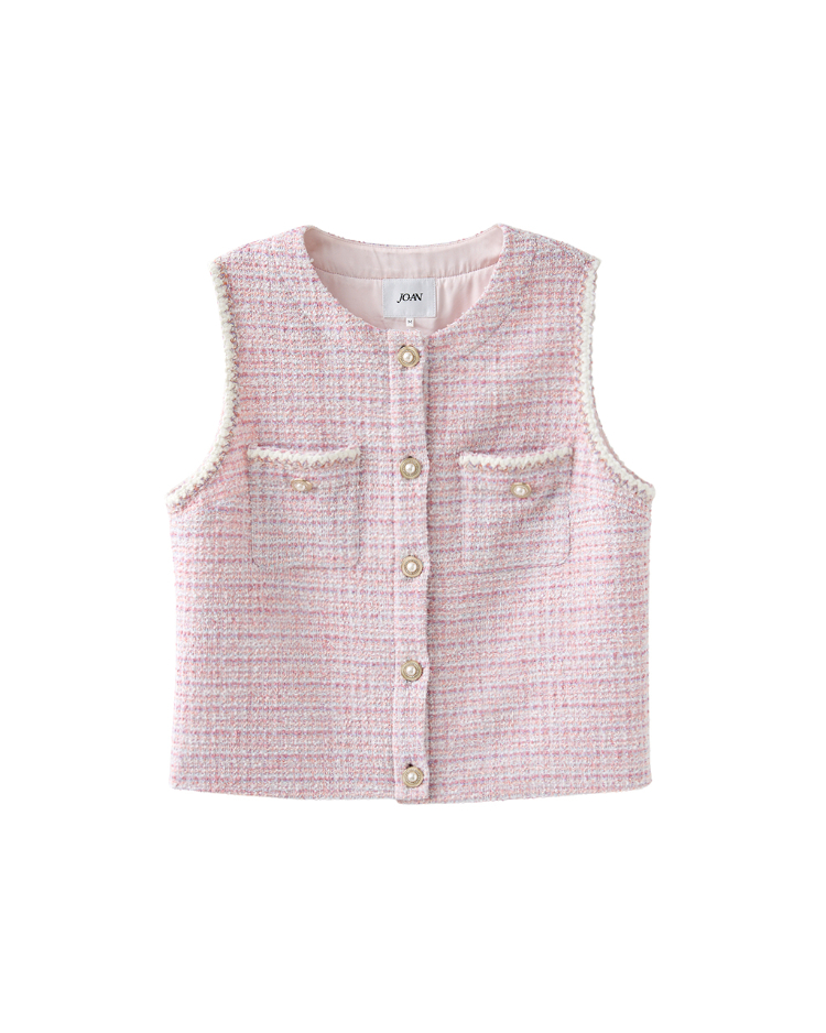 JOAN法式輕奢花呢背心外套