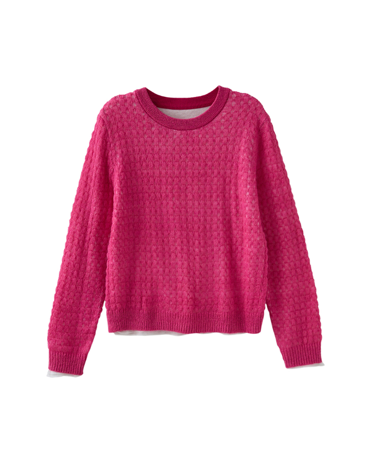 JOAN立體紋理原領針織上衣