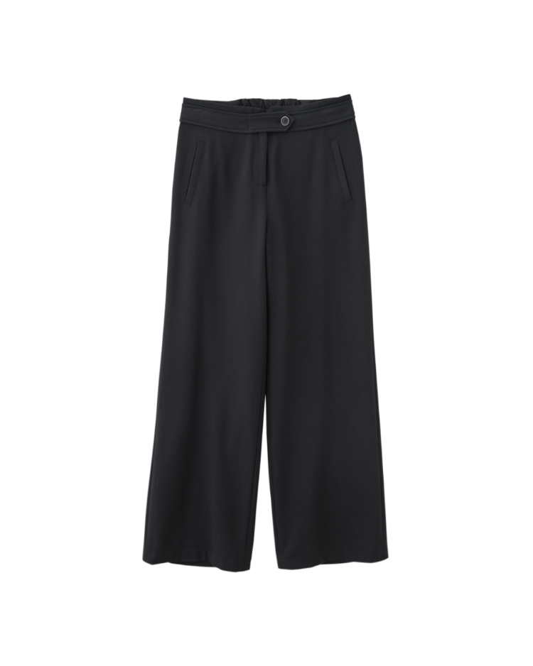 DENOVO微正式彈力直筒寬版長褲