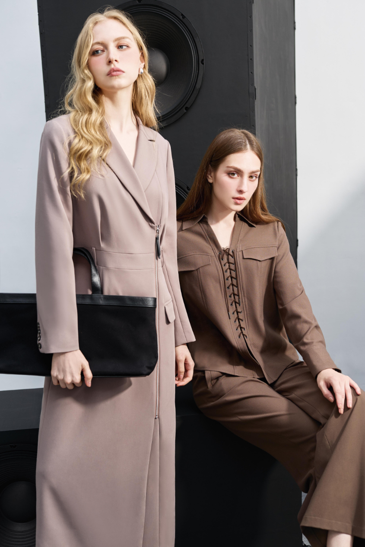 DENOVO簡約俐落襯衫長洋裝