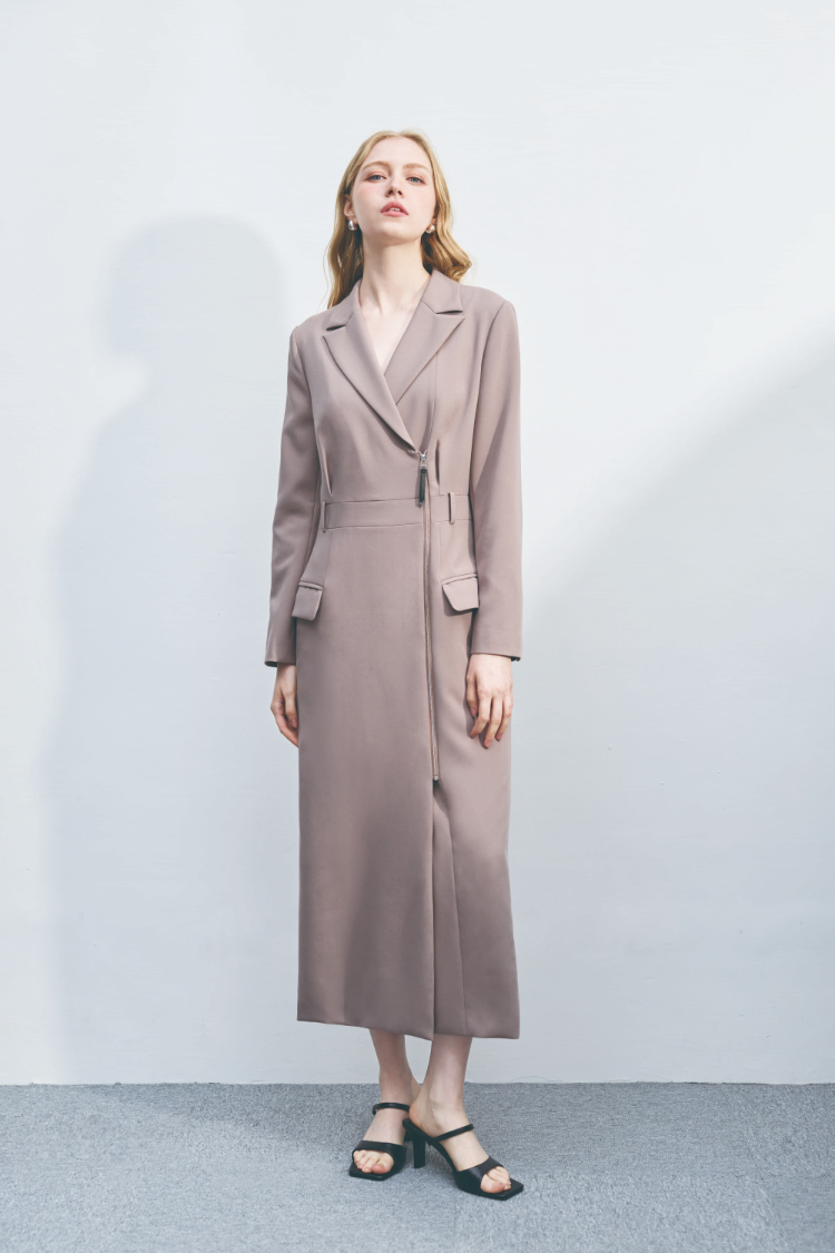 DENOVO簡約俐落襯衫長洋裝