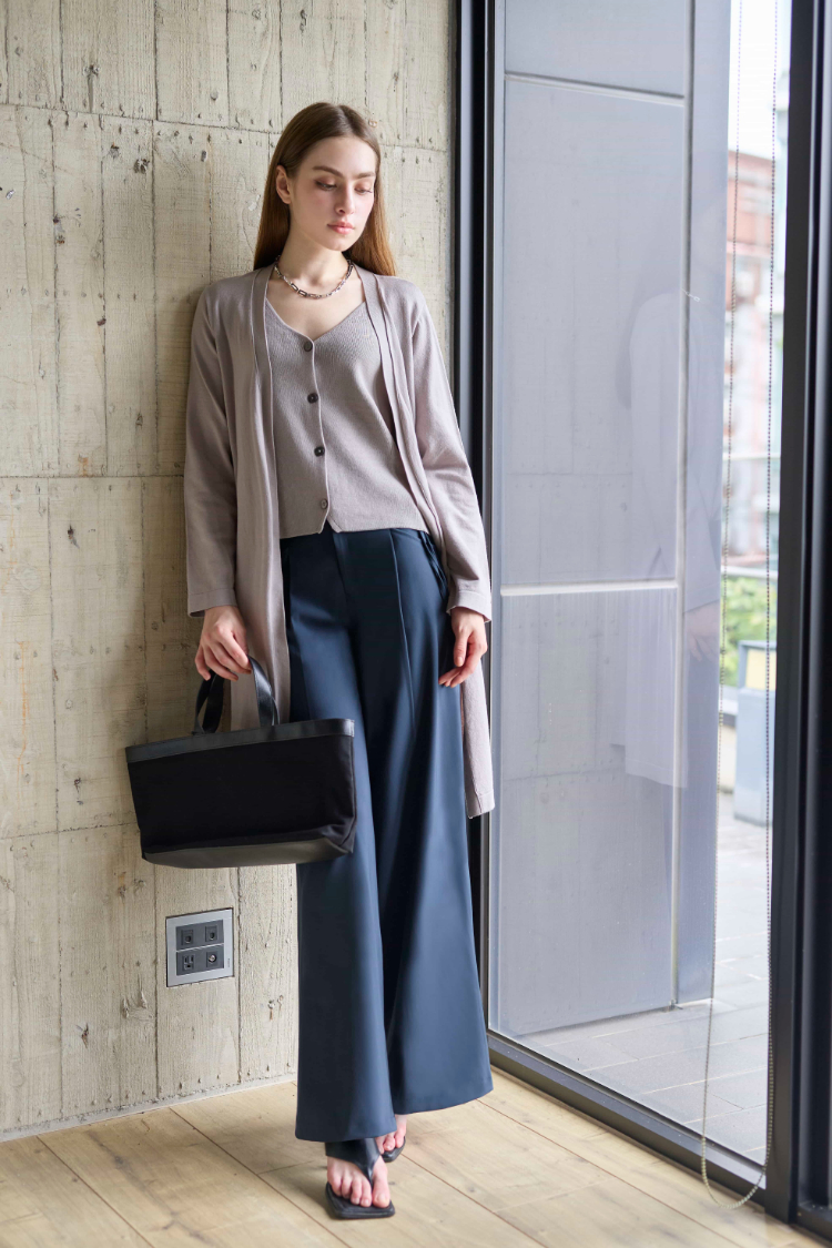 DENOVO假兩件長版針織上衣